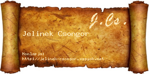 Jelinek Csongor névjegykártya